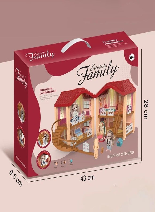 Samtop Sweet Family Dollhouse with Doll House Furniture with Doll Toys Pretend Playset Toys for Girls - Image 3